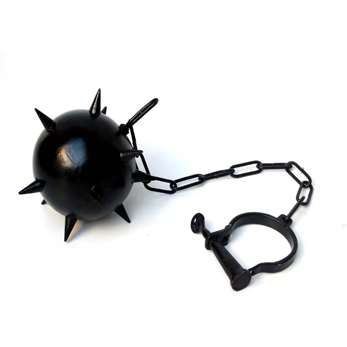 Exporters OF Leg Cuff Ball and Chain Iron Black Solid Shackle prison chain ball with leg cuff In Heavy Metal Customized For Sale