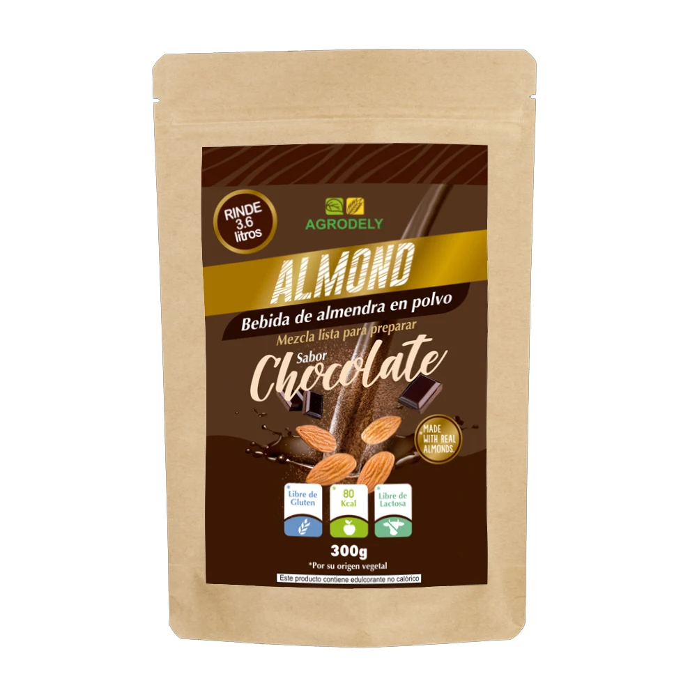 Порошок миндального шоколада от Agrodely, порошок миндаля, напиток без лактозы