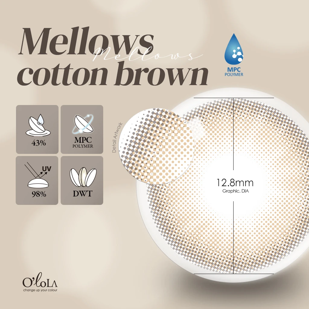 
High quality color contact lens beauty color lens (Mellows cotton brown) 