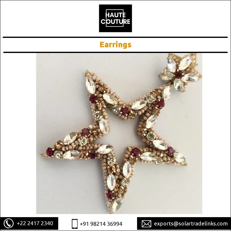 Женские серьги-подвески с кристаллами