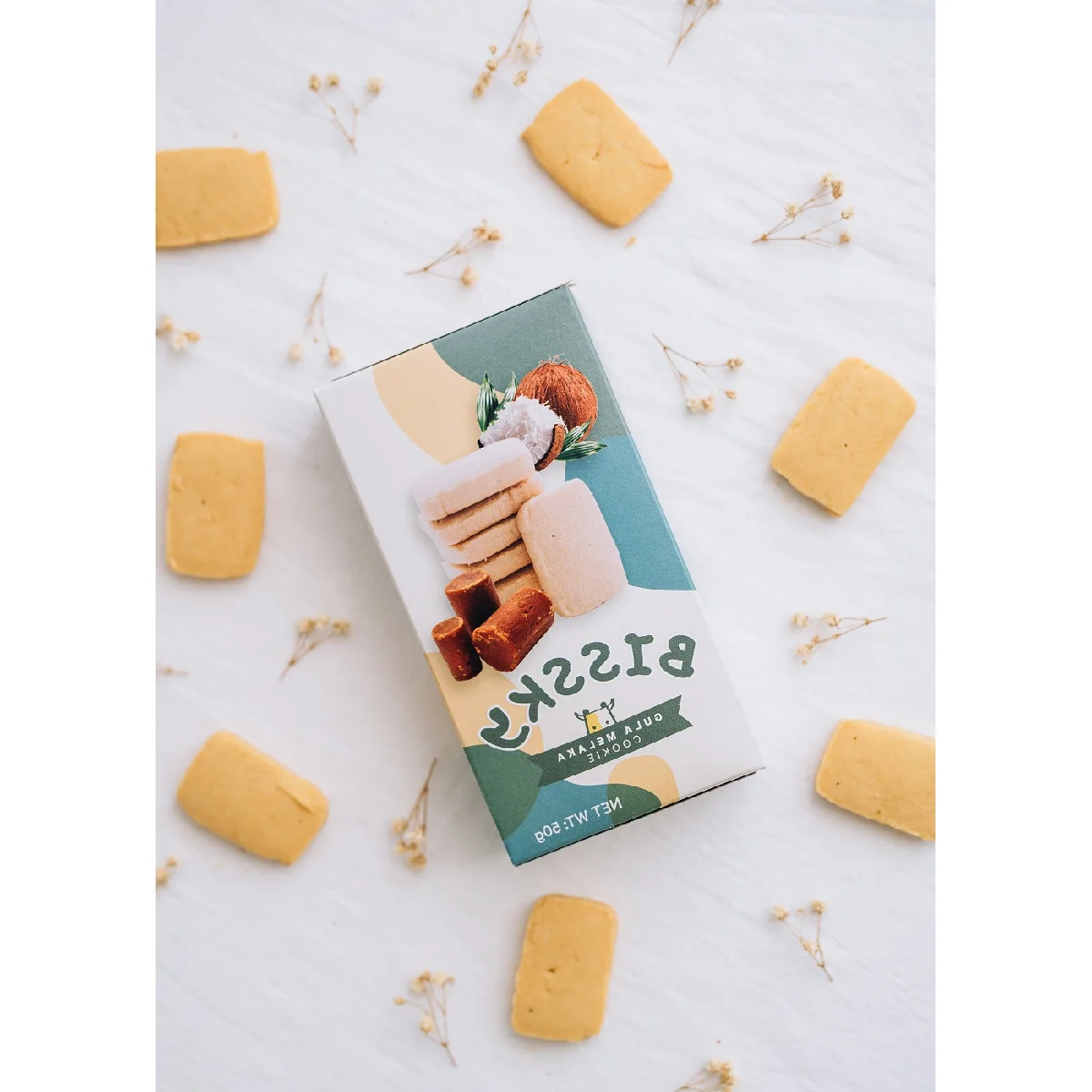 Instant Food Semi Hard Texture Gula Melaka Malacca Sugar Flavour Shelf Life 7 Months 50g Sweet Taste  Bissky Gula Melaka Cookies