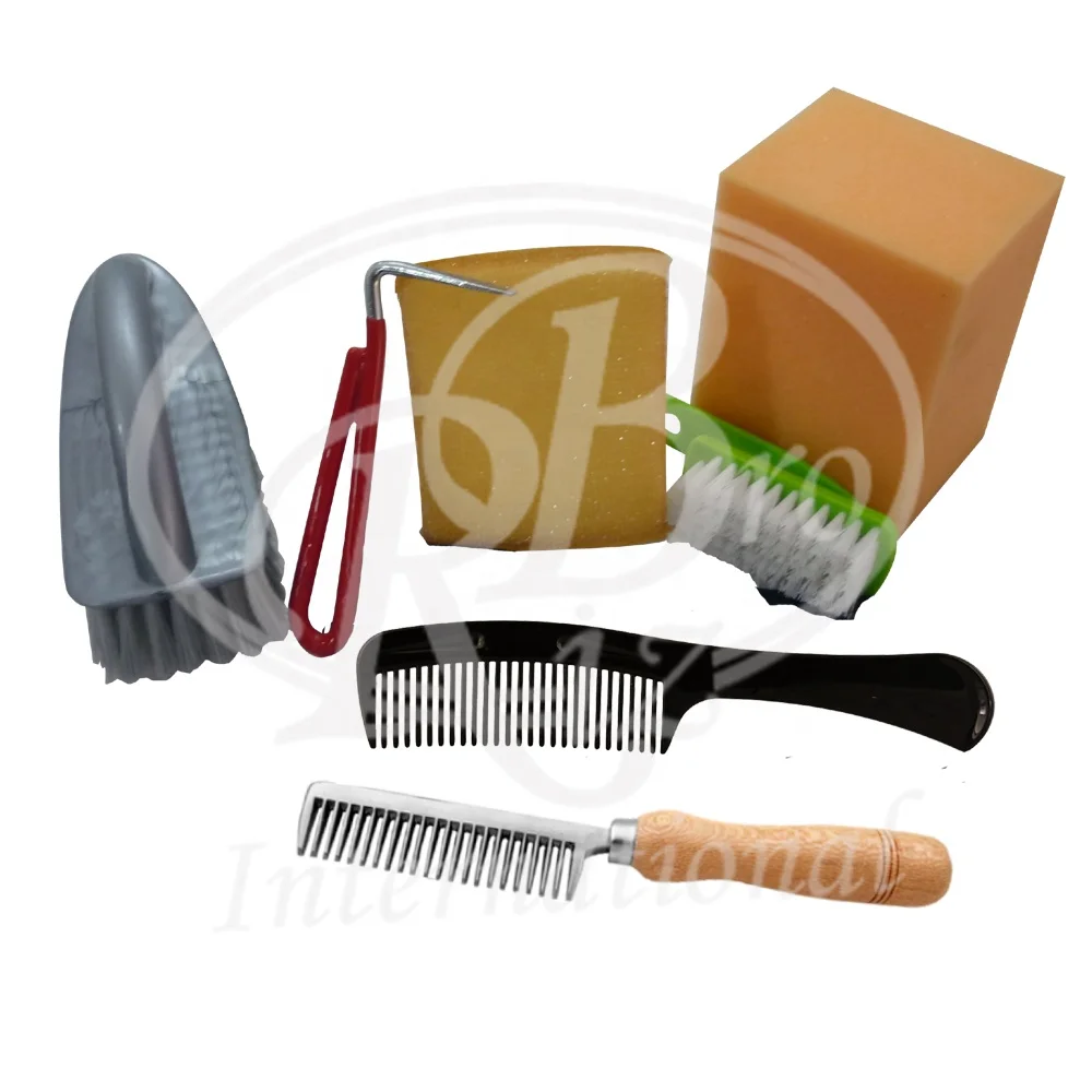 Horse Grooming Care Kit Contains 8 Pieces / Equine Horse Cleaning Set Transparent Zipper Bag