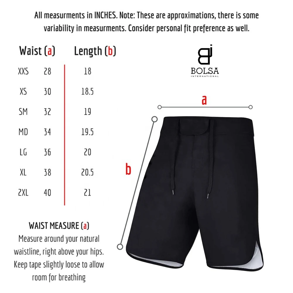 Black custom logo fight shorts mma short grappling shorts