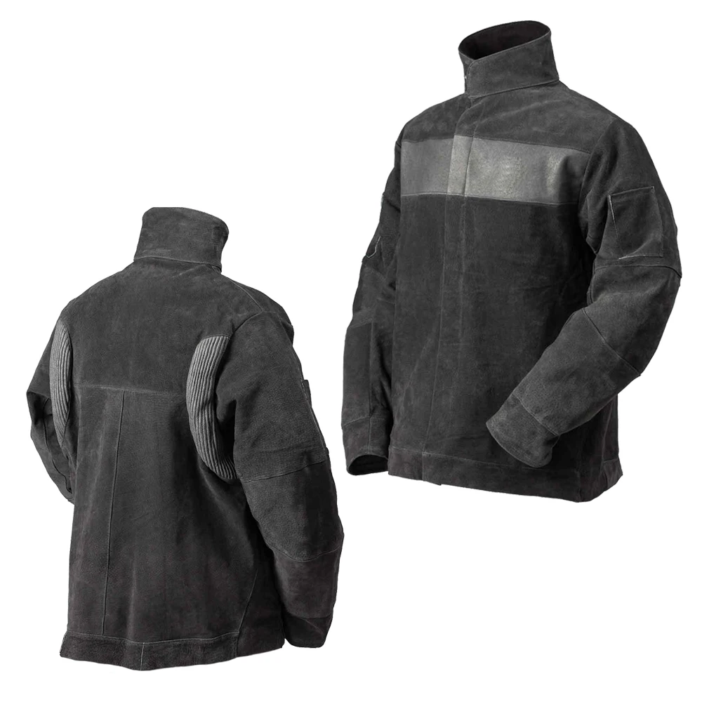 Cowhide Split Leather Safety Wear Heat Resistant Flame and Spark Welding Jacket Welding Suit for Industrial Work Protection