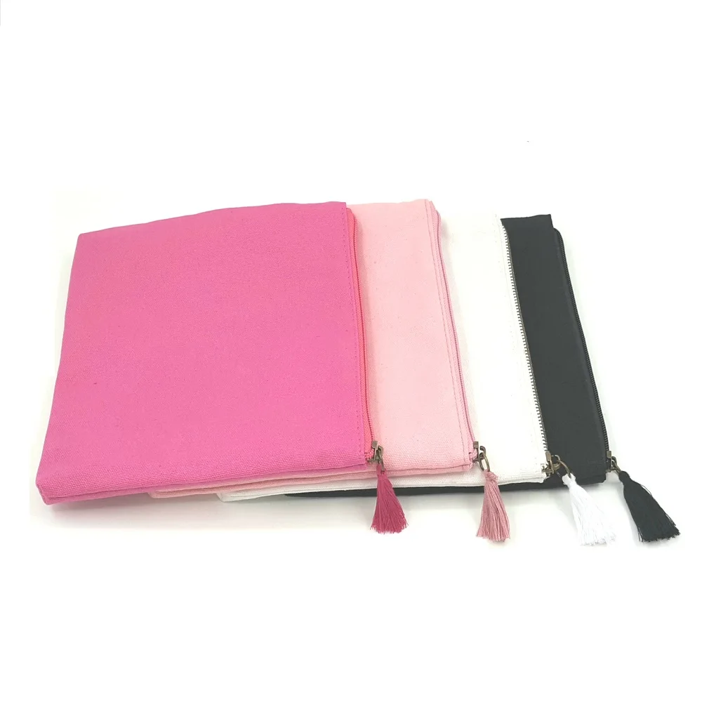 Organic quilted small pouch folding Custom personalized travel zipper makeup cosmetic bag for women