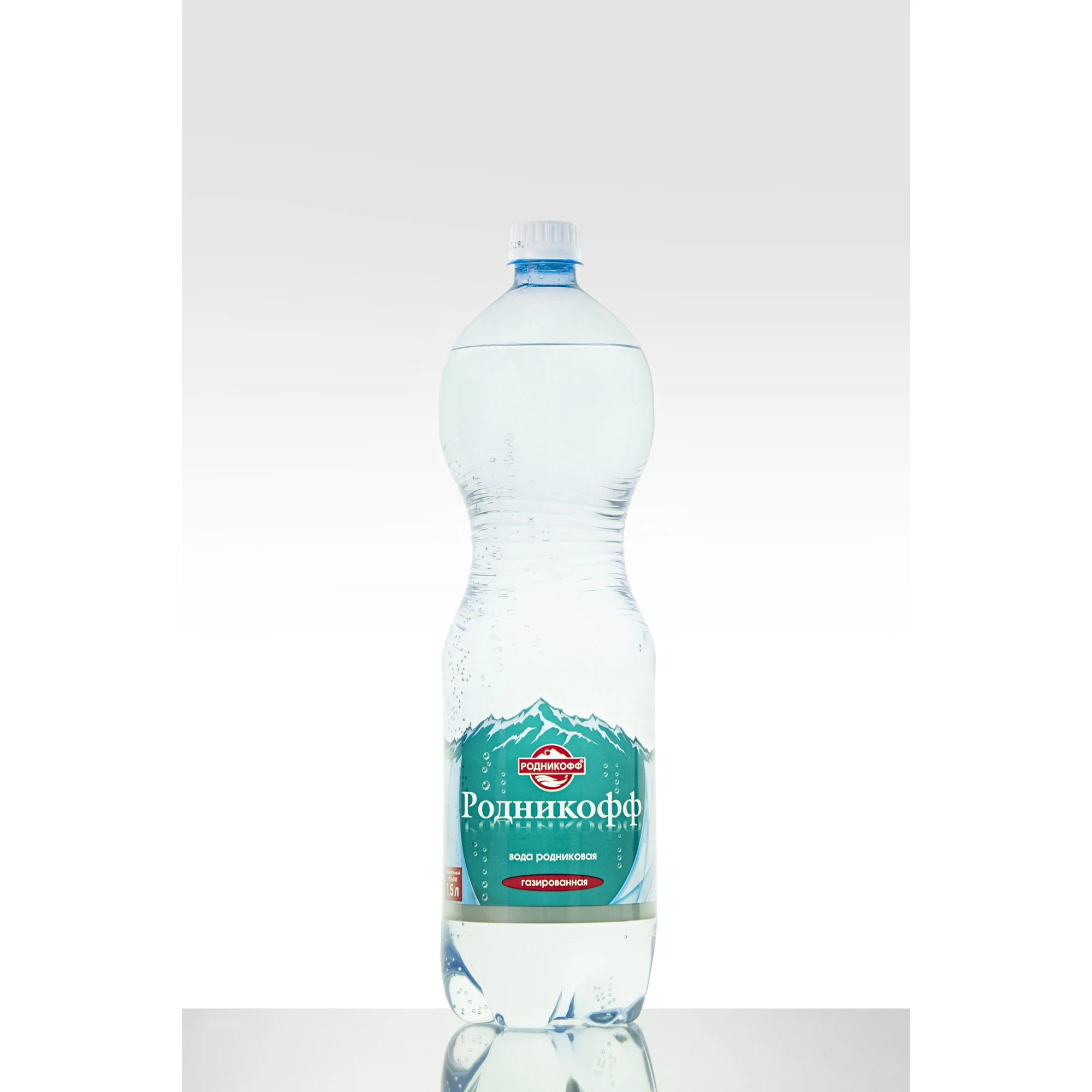 Premium quality spring drinking water in 1500 ml plastic bottles, from manufacturer