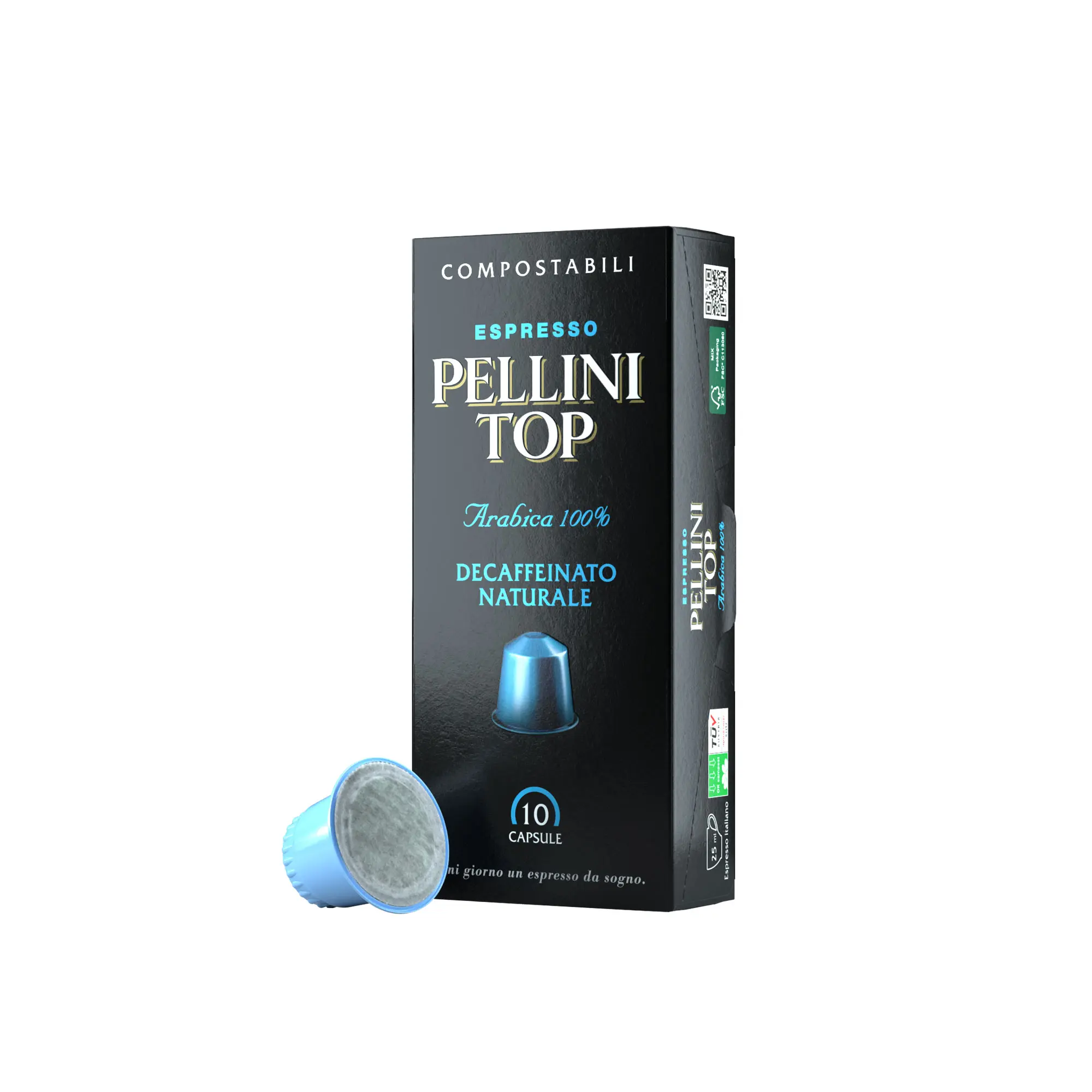 High quality Italian 100% Arabica Decaffeinated Coffee 10 Capsule Nespresso Compatible Coffee Capsule for Espresso