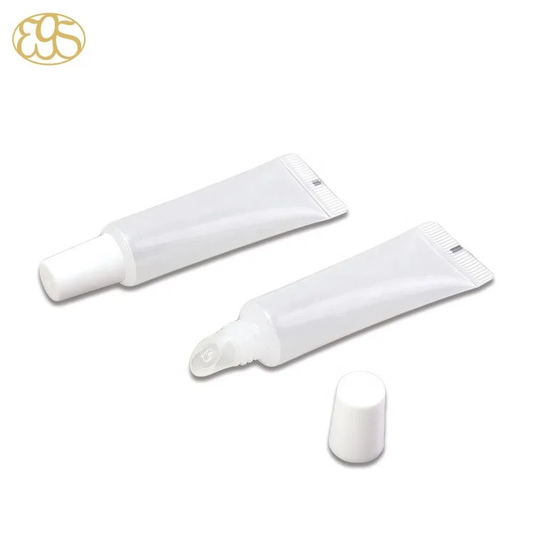
Lip gloss Aluminium plastic tube with brush soft squeeze 10 ml 