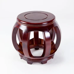 Household item retro decoration chair wooden round tea stool for plants