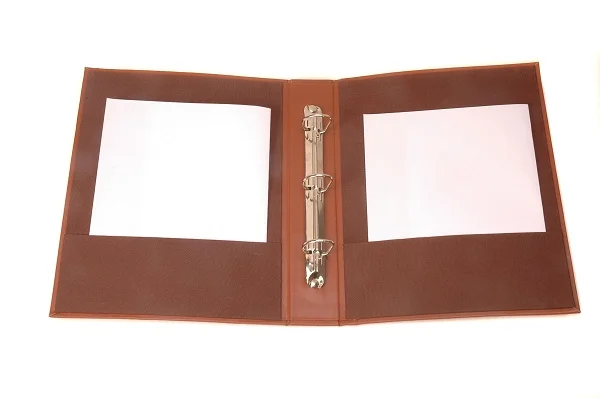 A4 zip black customized logo compendium folder with 2 ring binder