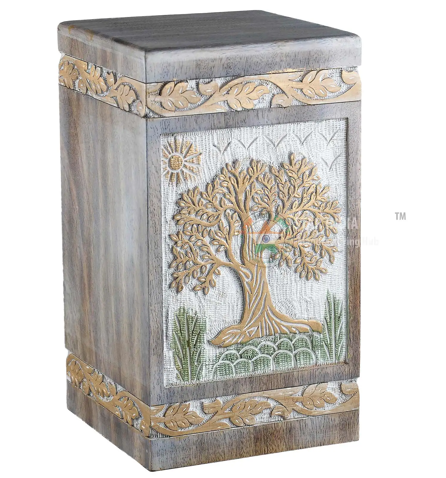 wooden urns  Rosewood Tree of Life Cremation Wooden Urns for Human Ashes - Adult Large Urn for Ashes