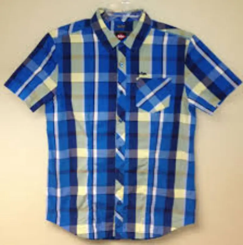 Cotton Men shirt plaid woven cotton half sleeve hi fashion shirts fine combed organic cotton madras check shirts