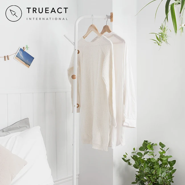 RTS New design tree shaped wooden wood coat rack free standing garment rack metal floor hat coat hanger hanging rail rack stand