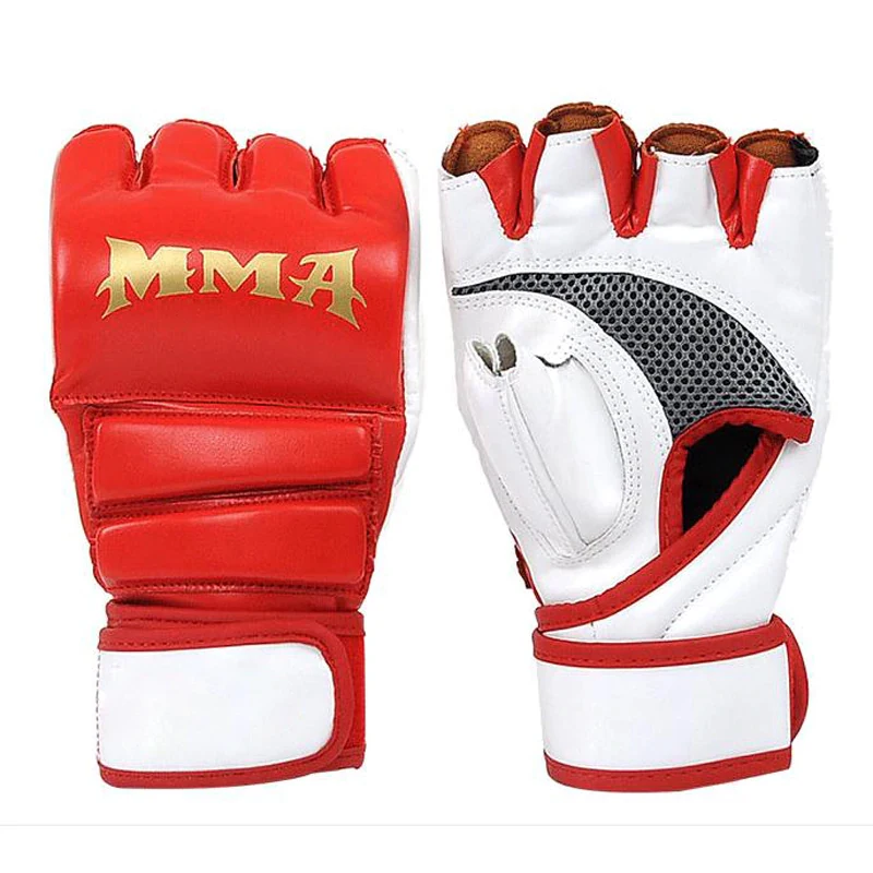 High Quality Custom Manufacturer Half Fingers Leather MMA Gloves for Training Custom Grappling Gloves