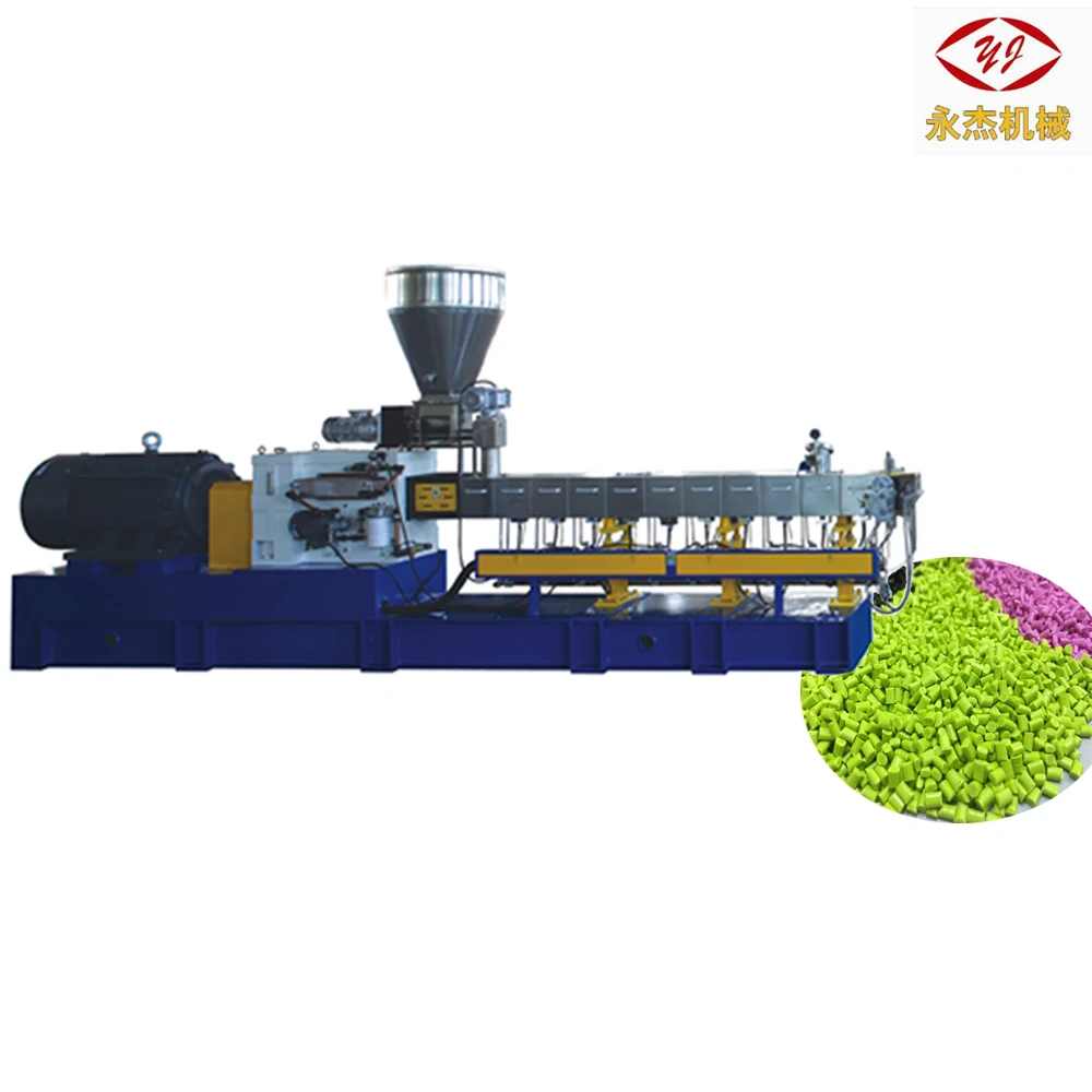 PE/PP/PVC double screw extruding granulator plastic pellet line