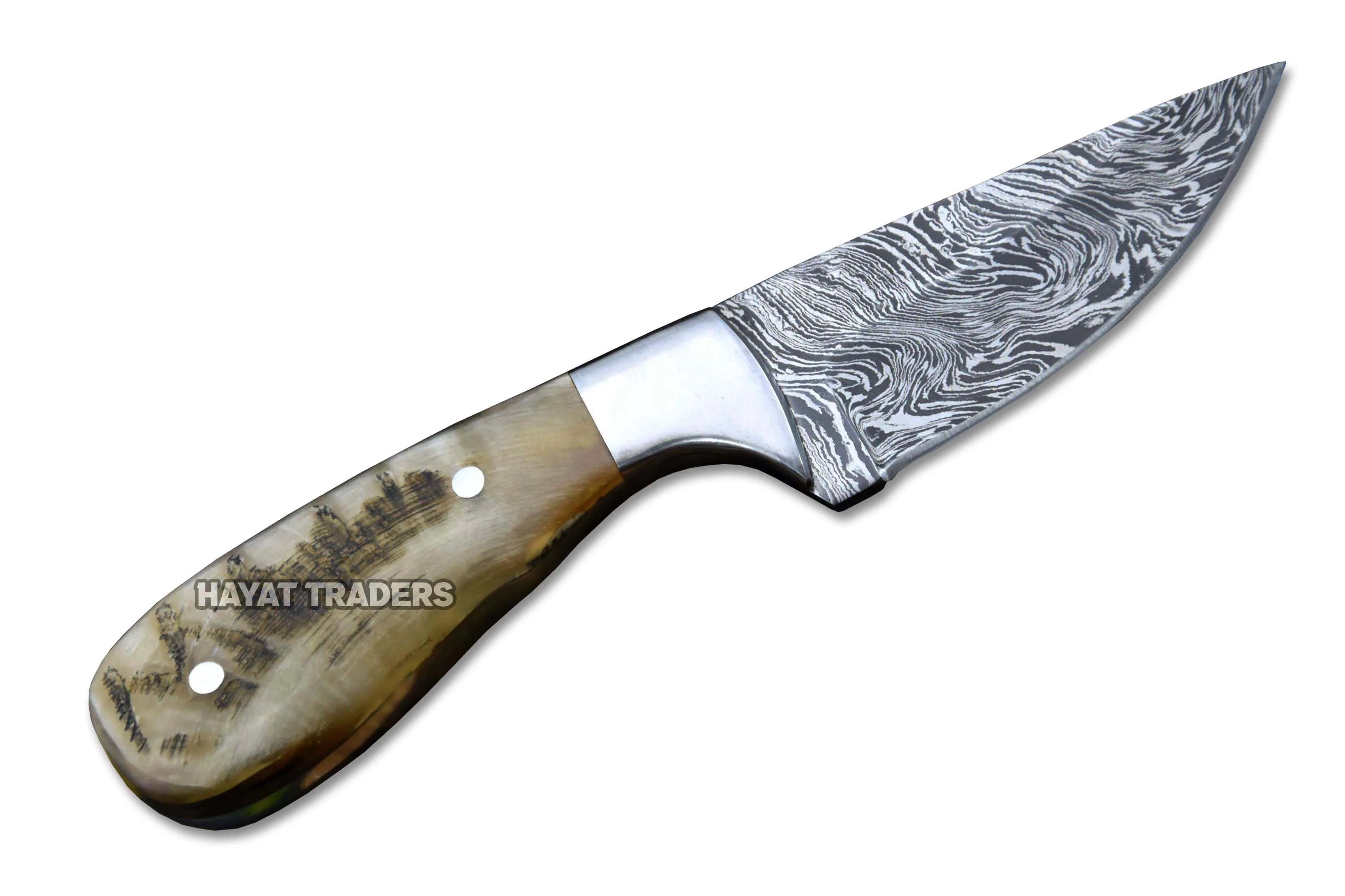  Охотничий нож ручной работы из дамасской стали 8 2 дюйма с фиксированным лезвием и ручкой рам-рога | Ручная работа Стальной валик