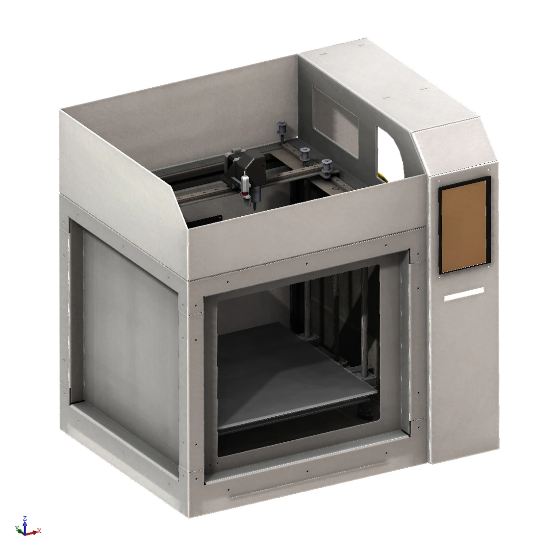 
3D Printer for Large Format Objects Making, Full Colors LCD Touch Display, FDM/FFF Molding Technology, Improved Characteristics 