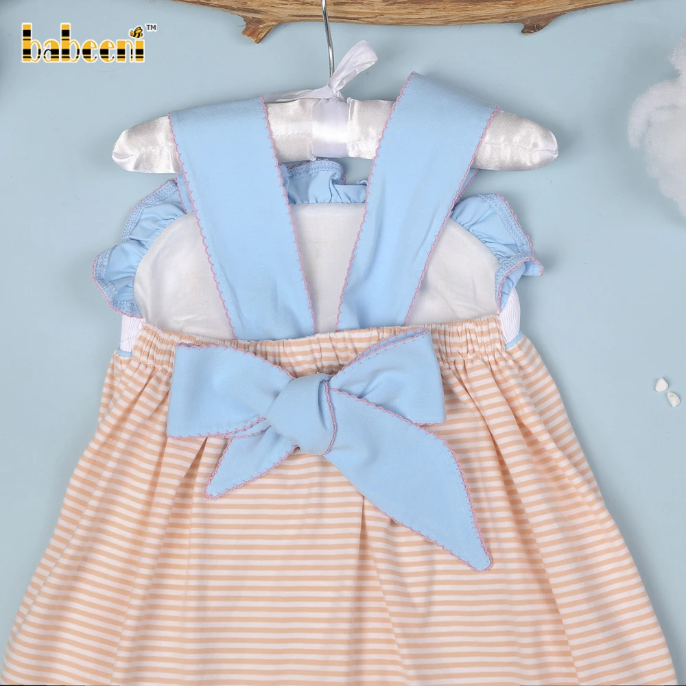 Animal smocked sundress ODM kids smock dress customized hand made embroidery wholesale manufacturer baby girl dresses - BB3020