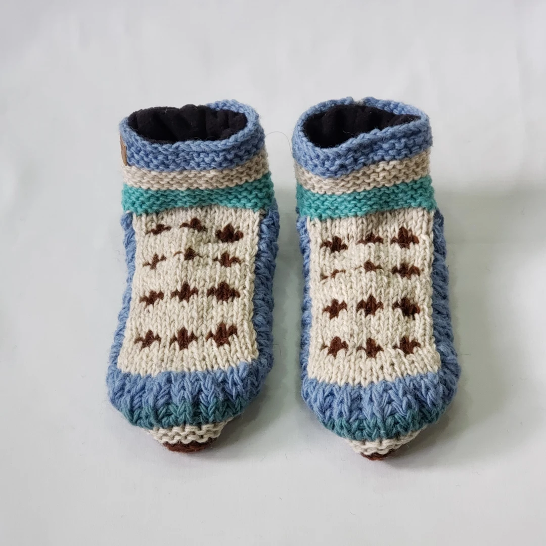 Casual Knit Sock Shoes Hand Knitted Women Indoor Slipper Shoes Socks Wool Hand Made In Nepal