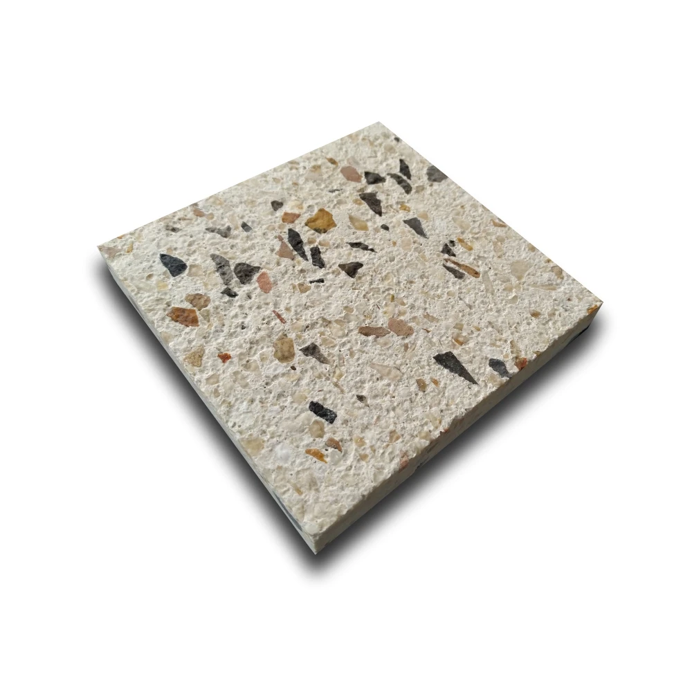 Indonesia Terrazzo Slab White Terrazzo Slabs for Top Table Size 135x250x2 Finish Polished and Brushed