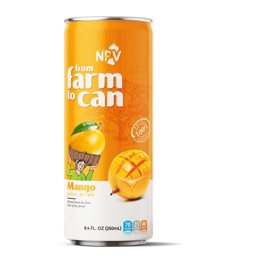 Hot Selling Vietnam Tropical Fruit Juice Best Quality 250ml Aluminum Can Best Flavor MANGO JUICE DRINK