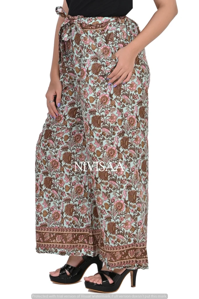 Красиво оформленные Черные Серые брюки Бохо широкие шелковая вискоза длинная повседневная одежда с принтом