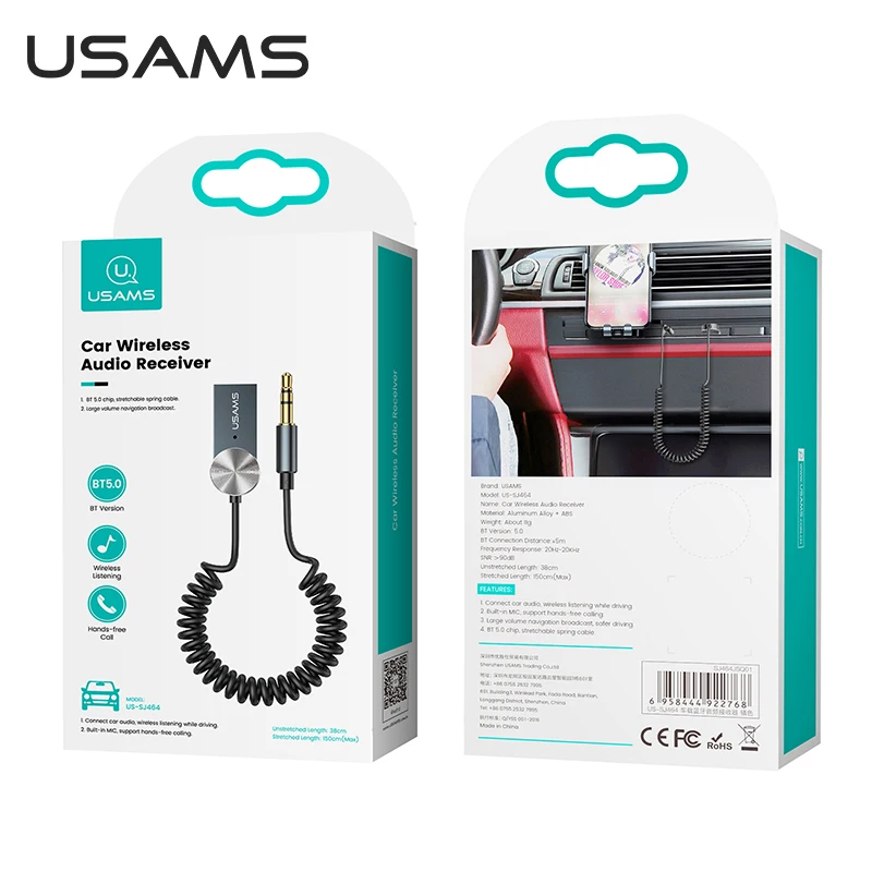 USAMS 3.5 3.5mm Jack Aux Adapter Wireless Audio Music Transmitter USB Receiver