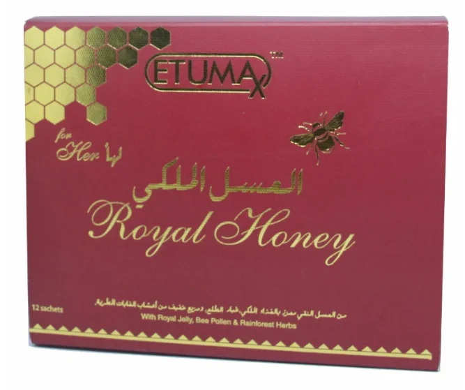 
Premium Quality Elegant Honey Box Rich In Vitamins Full Nutrition 15g Per Sachet Royal Honey Etumax For Women 