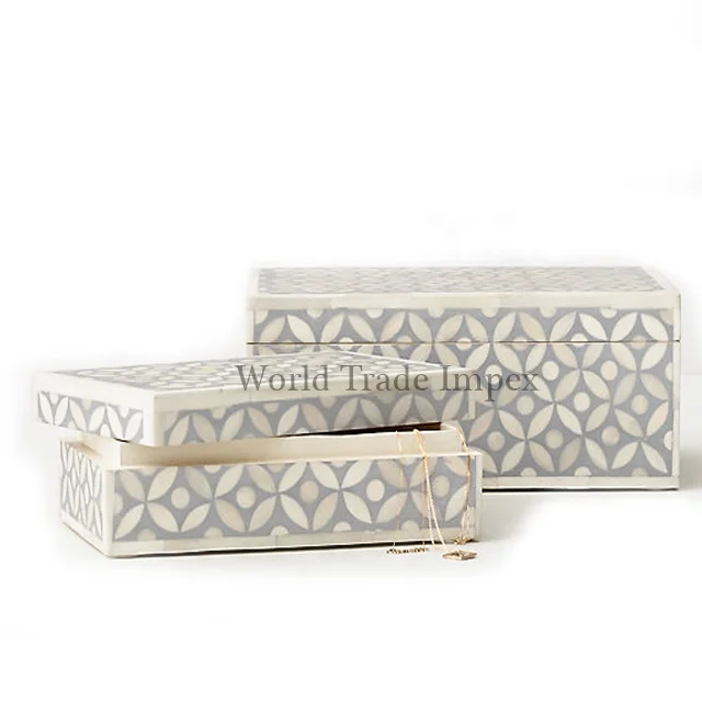 Подарочная коробка для ювелирных украшений с инкрустацией из смолы элегантный дизайн