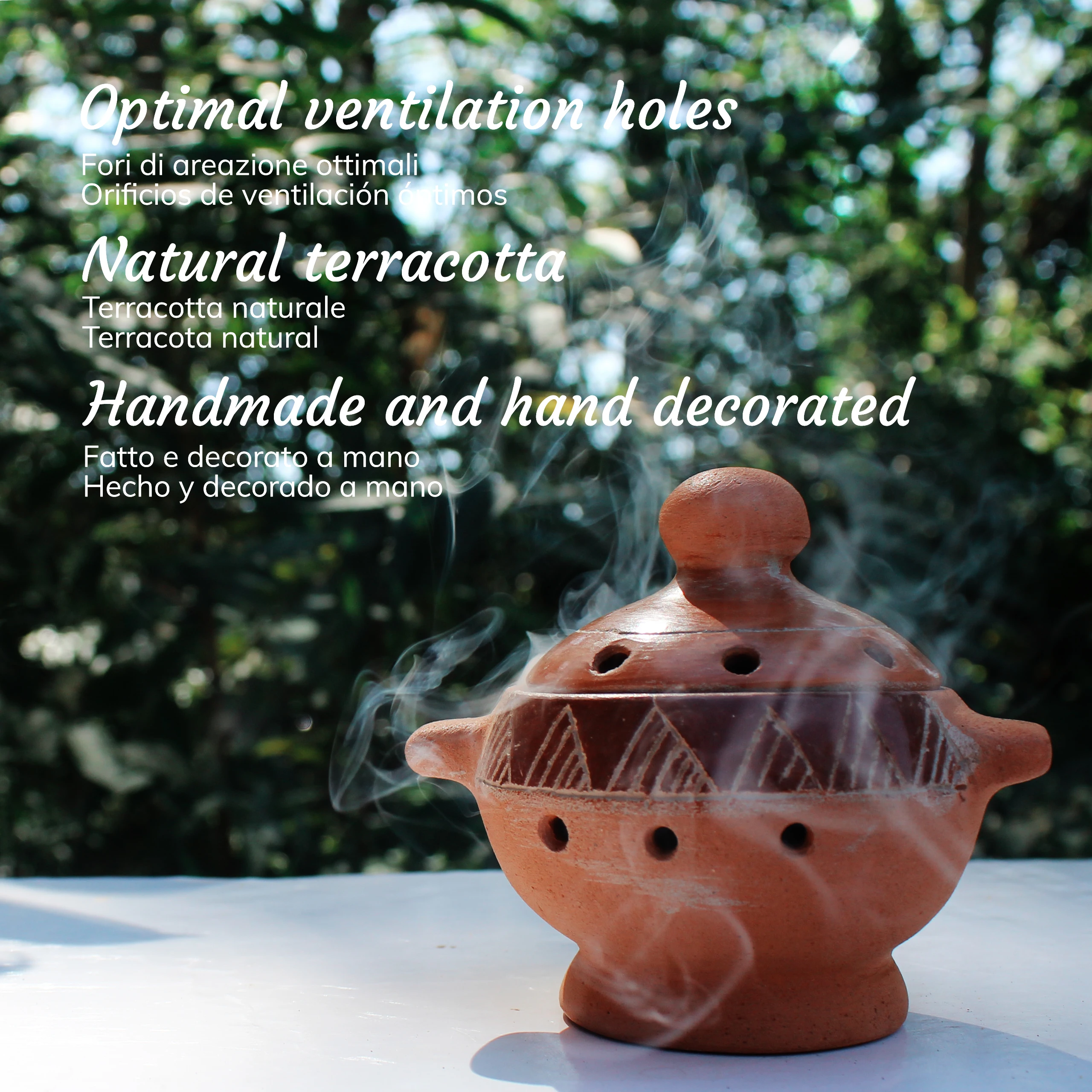 Suitable for Cones, Chips, Powder and Resins - Handmade in Ecuador - Palo Santo Incense Burner Chorrera - Wholesale Price