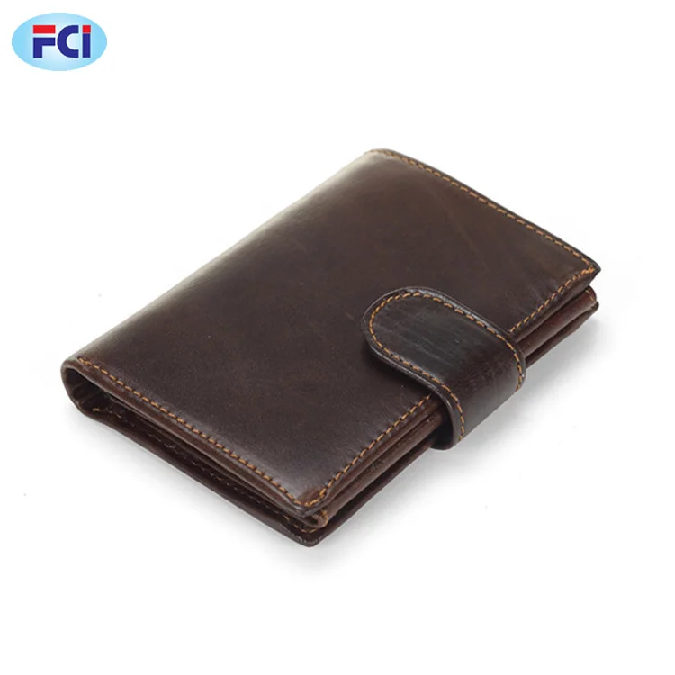 Men Wallet Oil Wax Cowhide Genuine Leather Wallets Coin Purse Clutch Hasp Open Top Quality Short Wallet
