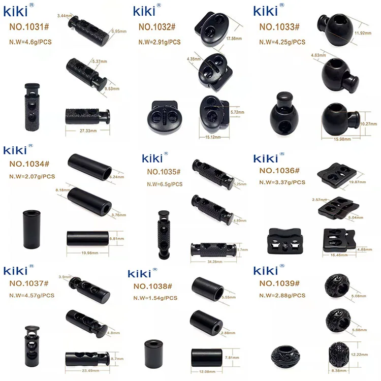 
High quality low price big black flat stainless steel cord lock 