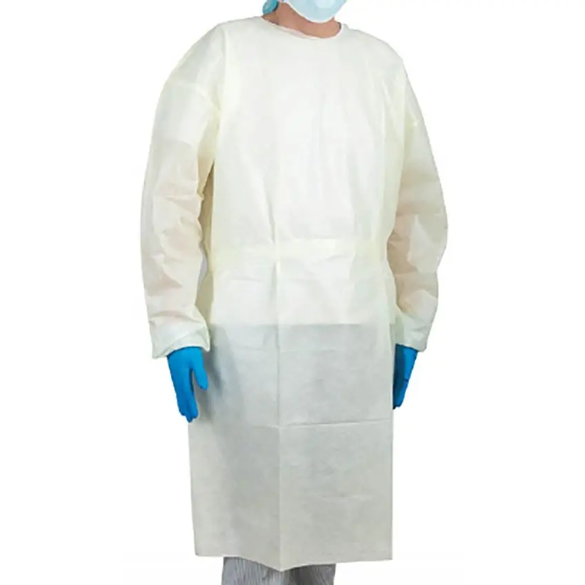 Защитное платье большого желтого нестерильного уровня AAMI 2 одноразовые