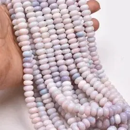 Natural Lavender opal plain roundel shape loose gemstone beads for making jewelry necklace/bracelet wholesale price per gram