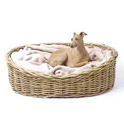 High Quality Pet House Rattan Basket/ Wicker Rattan Dog Cat House Pet Carrier Basket