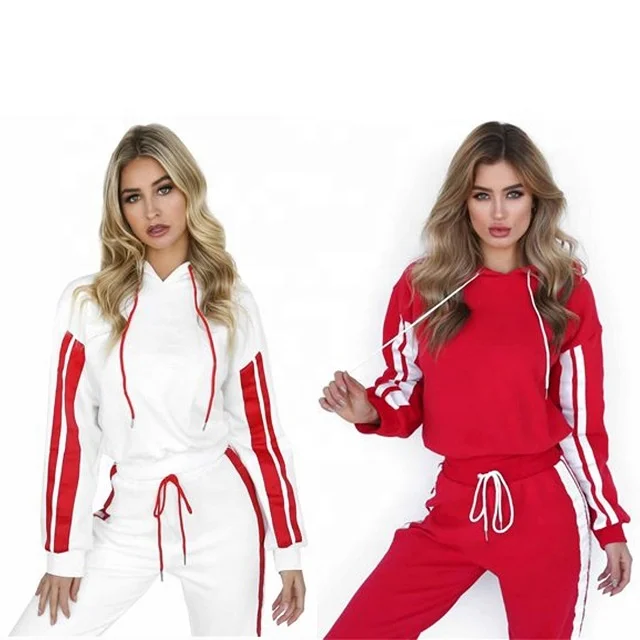 New Arrival Women Jogging Sportswear Fashion 2 Piece Set Tracksuit Pullover With Hoodie