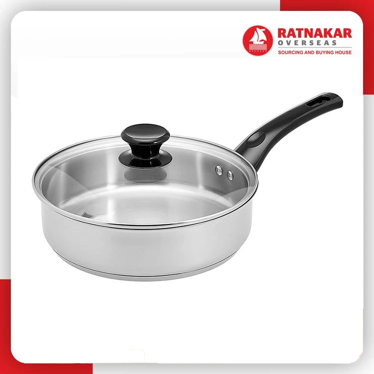 High Quality Durable Triply Stainless Steel Frying Pan With Lid Stainless Steel Triply Stainless Steel Frying Pan With Lid