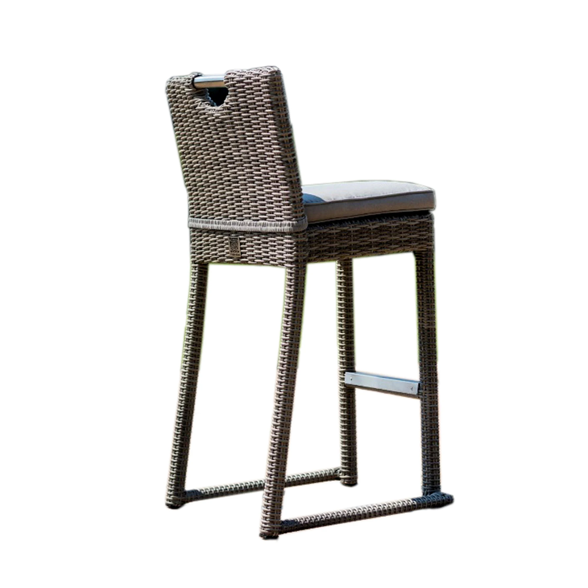 modern luxury aluminium high bar chairs top selling wicker weaving bar chairs garden patio bar furniture