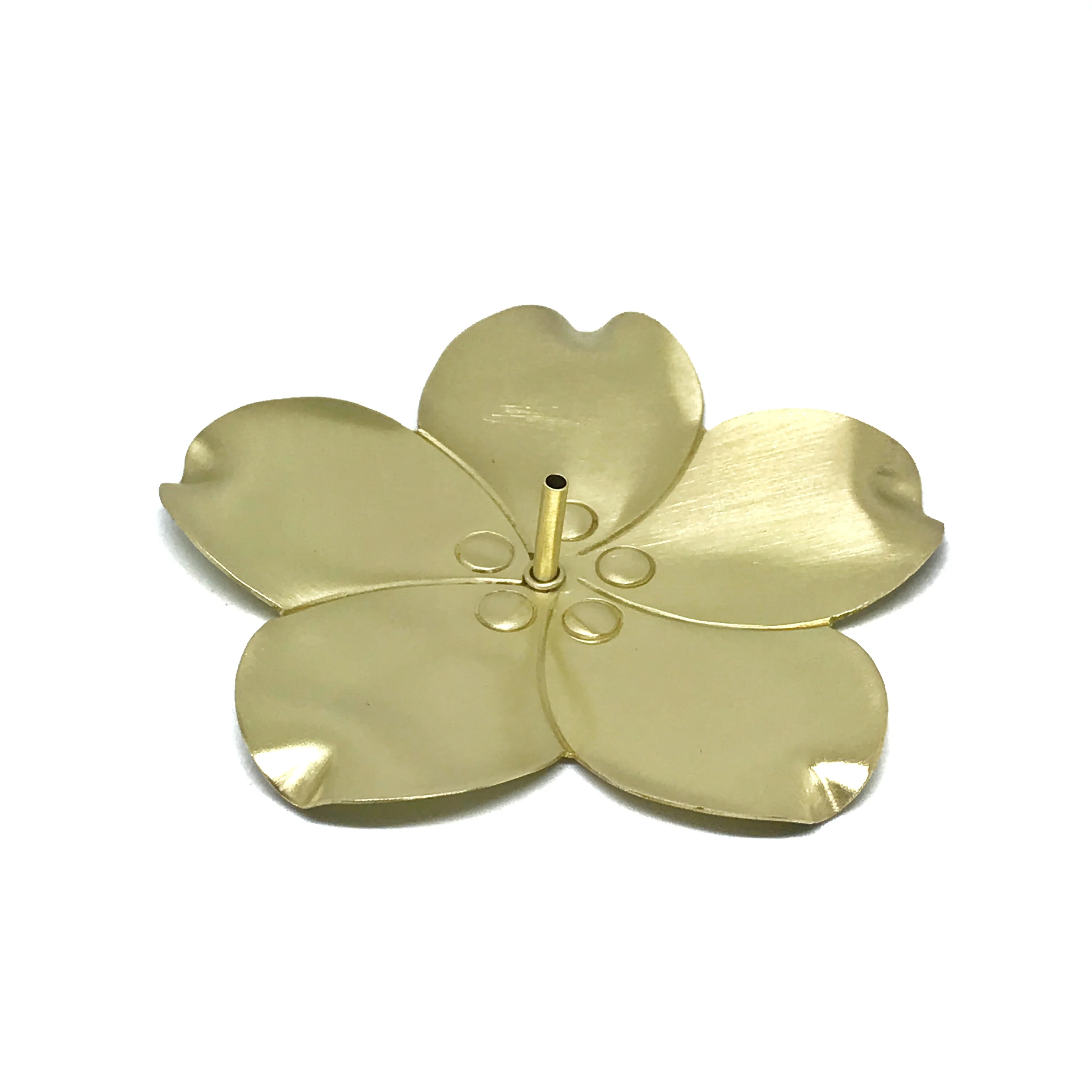 Capucine Flower Handmade Brushed Gold Lead Free Brass Premium Luxury Incense Stick Holder Meditation and Home Decor Hotel Gift