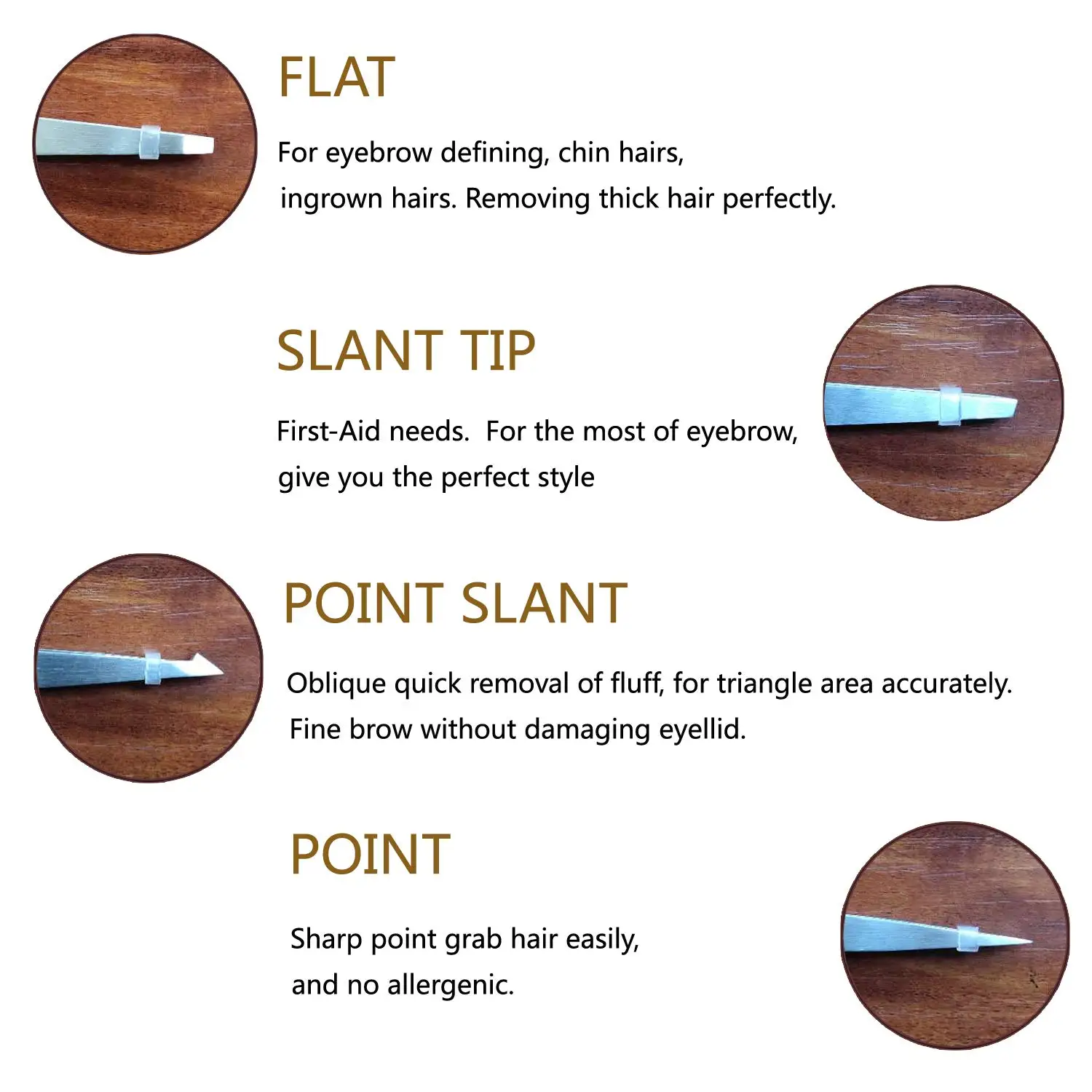 Tweezers Set 4 Piece Professional Stainless Steel Tweezers Best Precision Tweezers for Facial & Ingrown Hairs Splinter