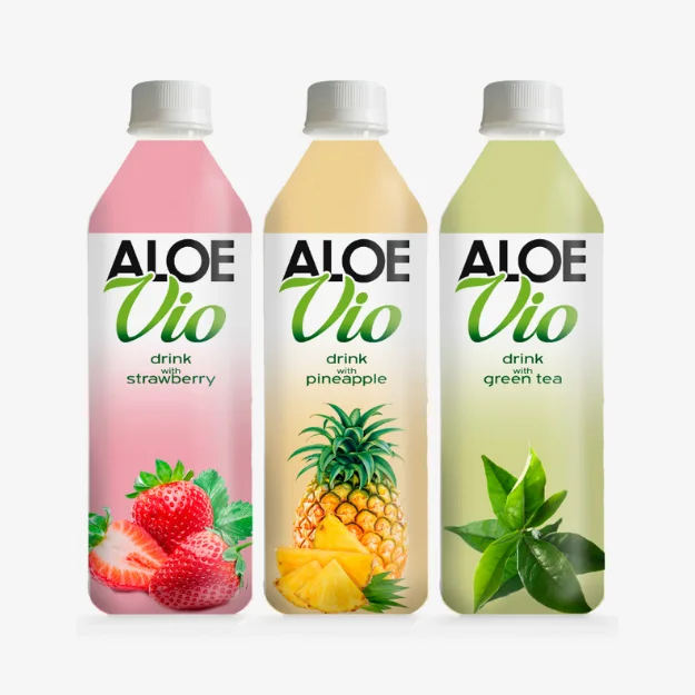 500ml PET bottle OEM Low calorie gluten free Aloe Vera Beverage with Green Tea