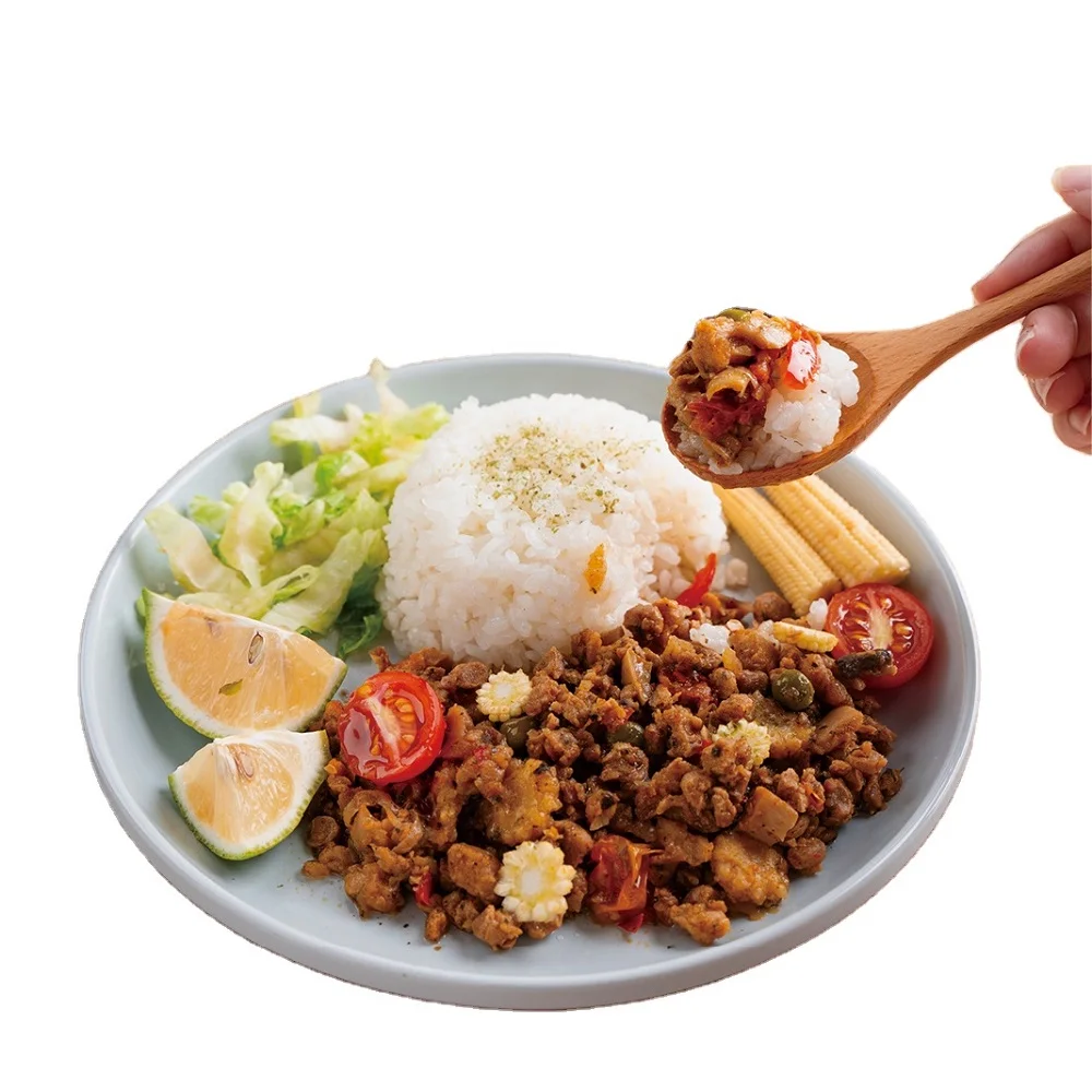 Вегетарианское мясо без ГМО, соевый белок, мясо на основе Горького, оптовая продажа, мясо на основе замороженных пряных растений (тайский вкус)