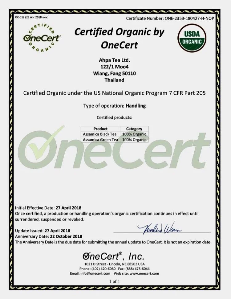 
Organic Assam Green Tea Organic Assam Red Tea Product of Thailand by Happy Center 