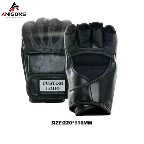 OEM Service Men Punching MMA PU Boxing Gloves Pakistan Made Best Price Men Half Finger MMA Gloves For Sale