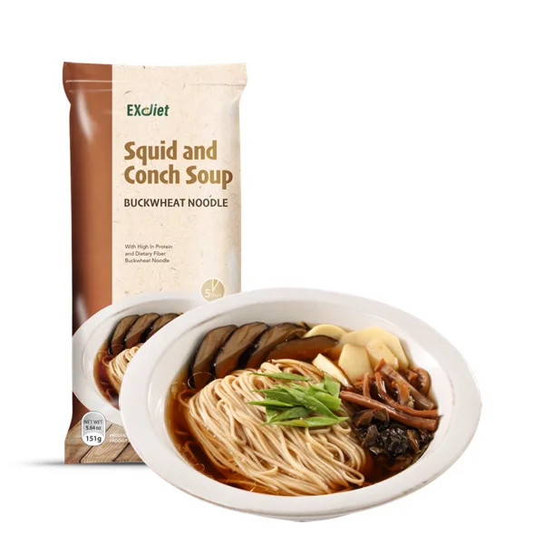 Суп для лапши из гречихи с ароматом кальмара и раковины