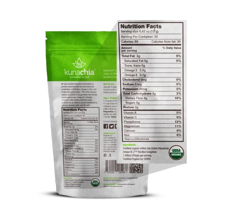 
200G Kuna Organic Chia Seeds & Probiotics 