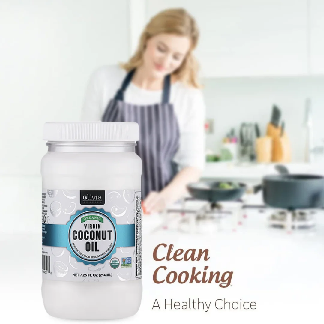 Organic Virgin Coconut Oil for Cooking Olivia America USDA Approved (Case Pack of 12)