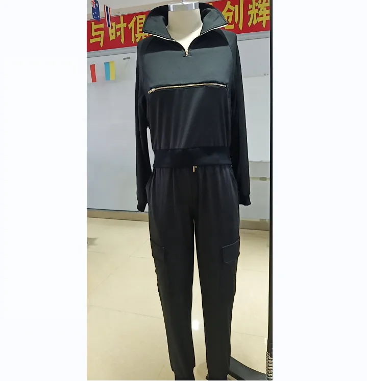 Новое поступление, хорошее качество, флисовый пуловер с воротником-стойкой на молнии 1/4, толстовка, стильные скрабы, комплект джоггеры