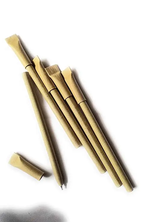 Рекламные переработанные простые настольные ручки с 5 насадками, Индивидуальный размер, классический дизайн, продукт из отработанного материала