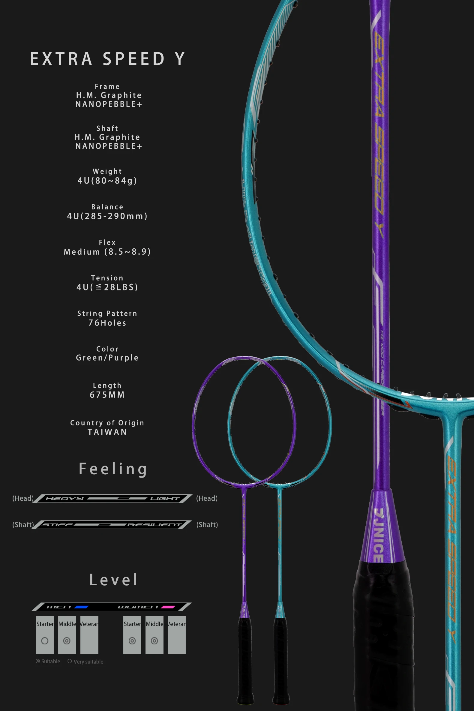 TAIWAN Brand Fast Swing Small Head Badminton Racquet